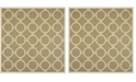 Safavieh Courtyard Green and Beige 7'10" x 7'10" Sisal Weave Square Area Rug